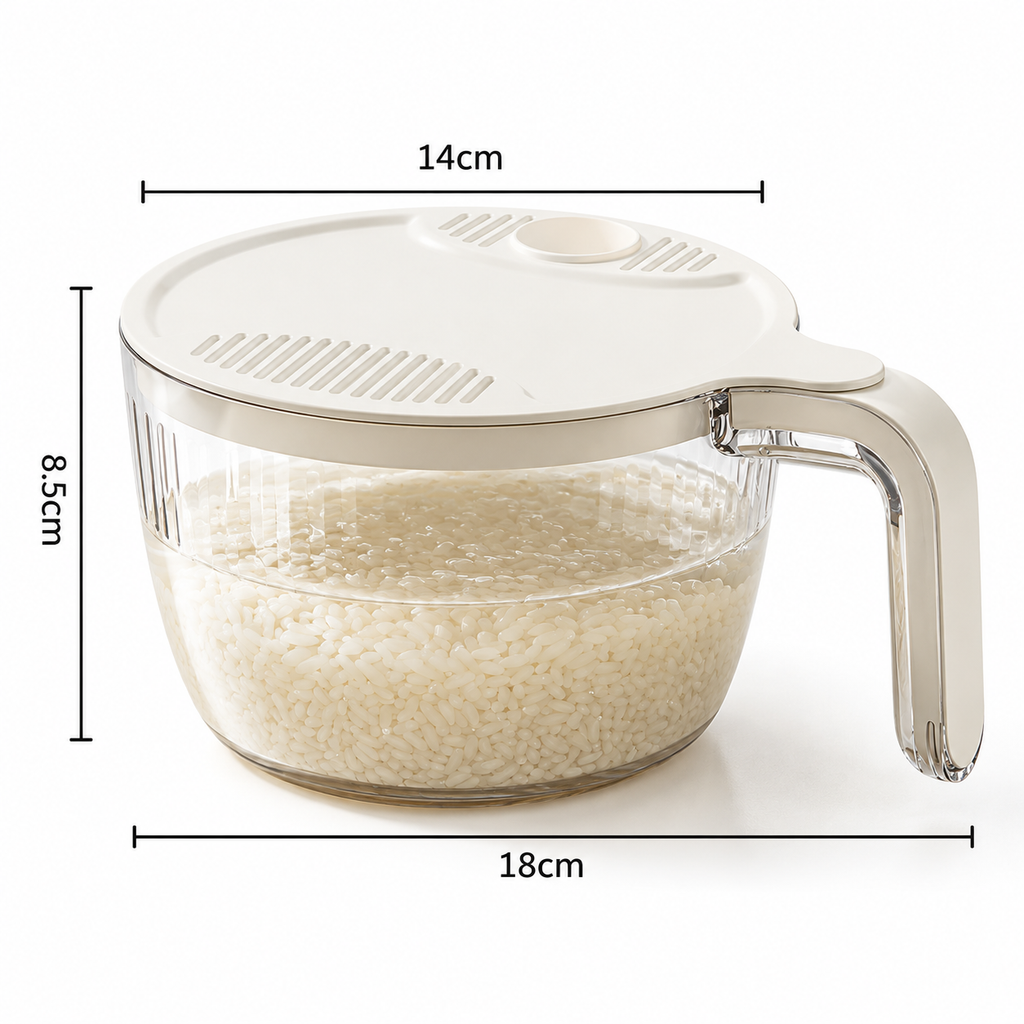2-in-1 Rice & Vegetable Washer Bowl – Multifunctional Kitchen Strainer & Drainer