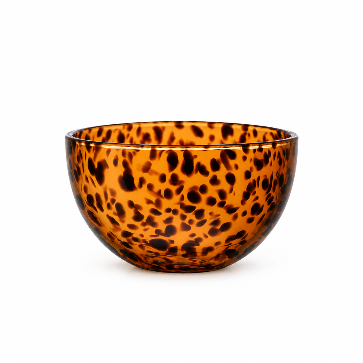 Leopard Glass Decorative Bowl | Amber Animal Print Accent Bowl | Vintage Eclectic Home Decor