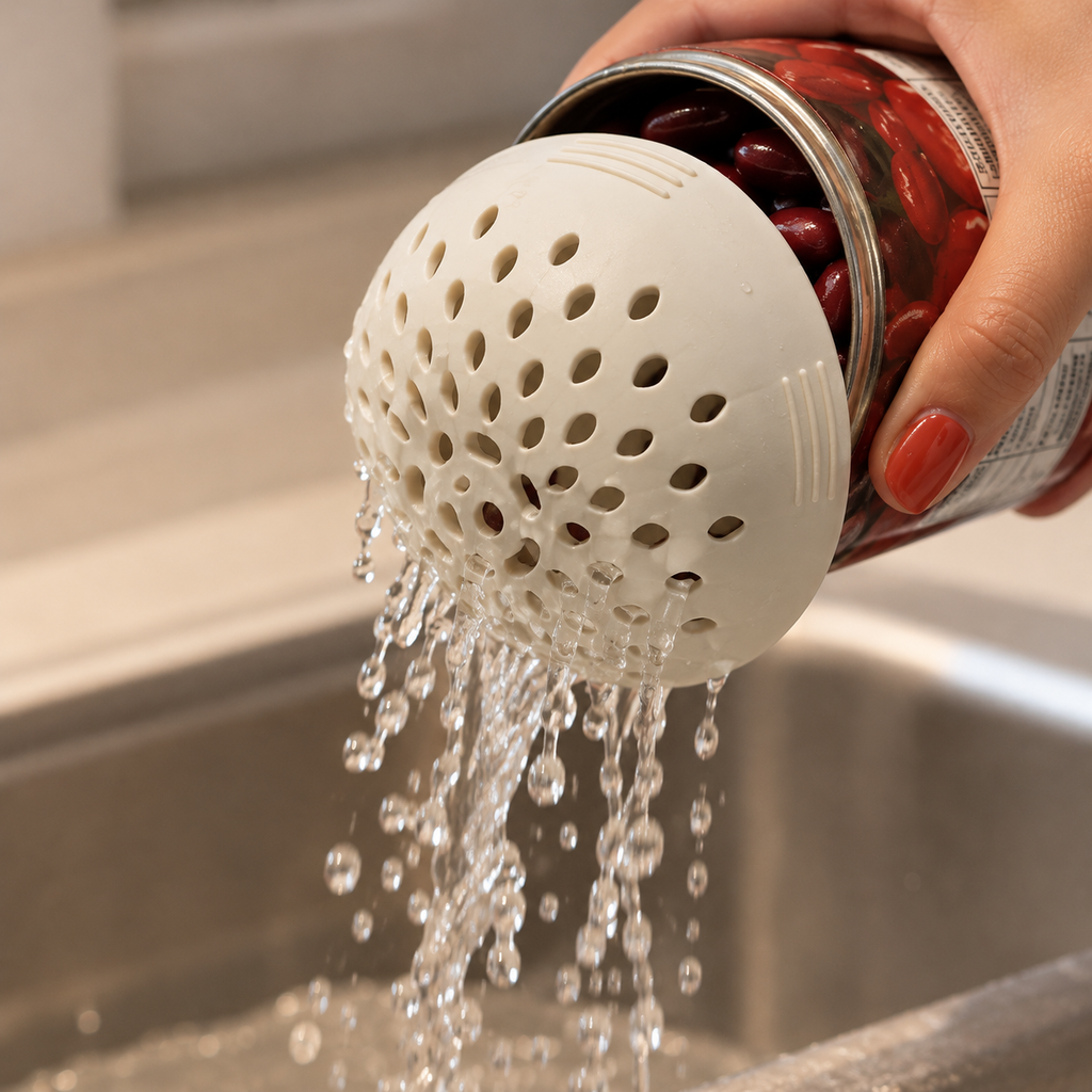 Universal Can Strainer & Drainer – Reusable Kitchen Tool for Tuna, Beans & Canned Foods