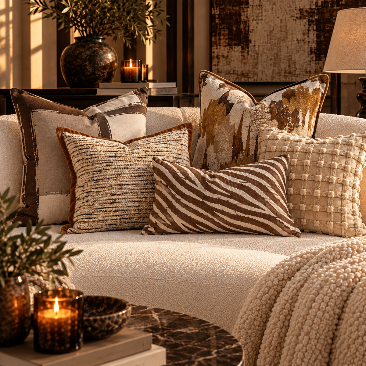 Luxury Textured Decorative Pillow Cover | Vintage Eclectic Throw Pillowcase | Neutral Boho Home Decor