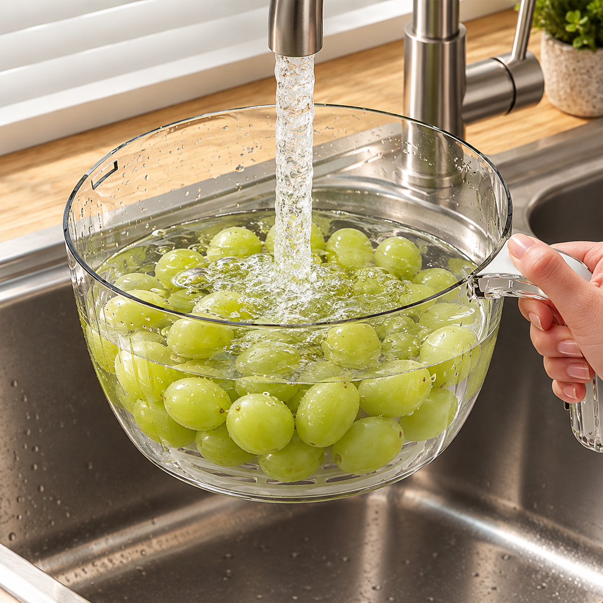 2-in-1 Rice & Vegetable Washer Bowl – Multifunctional Kitchen Strainer & Drainer