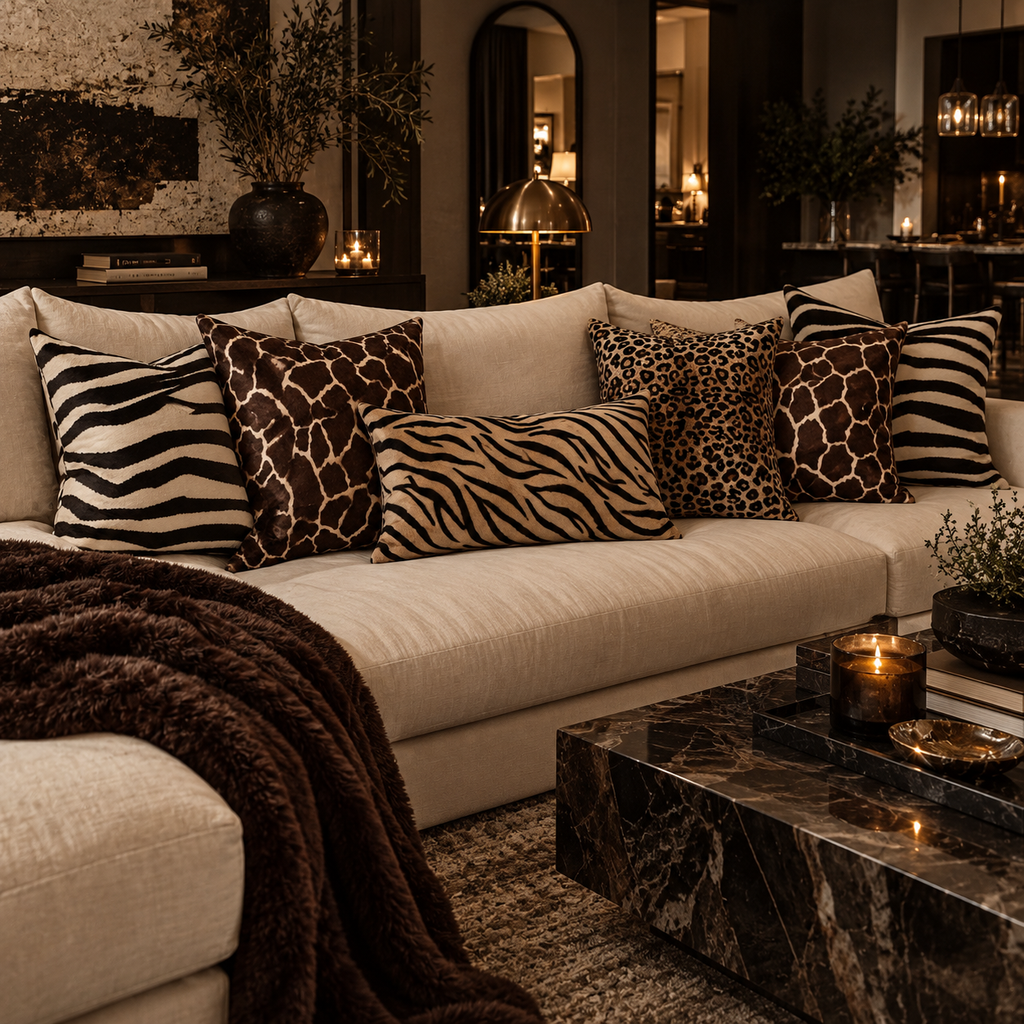 Luxe Animal Print Throw Pillow Cover | Leopard, Zebra & Giraffe Accent Pillow | Plush Decorative Cushion Cover | Statement Home Decor
