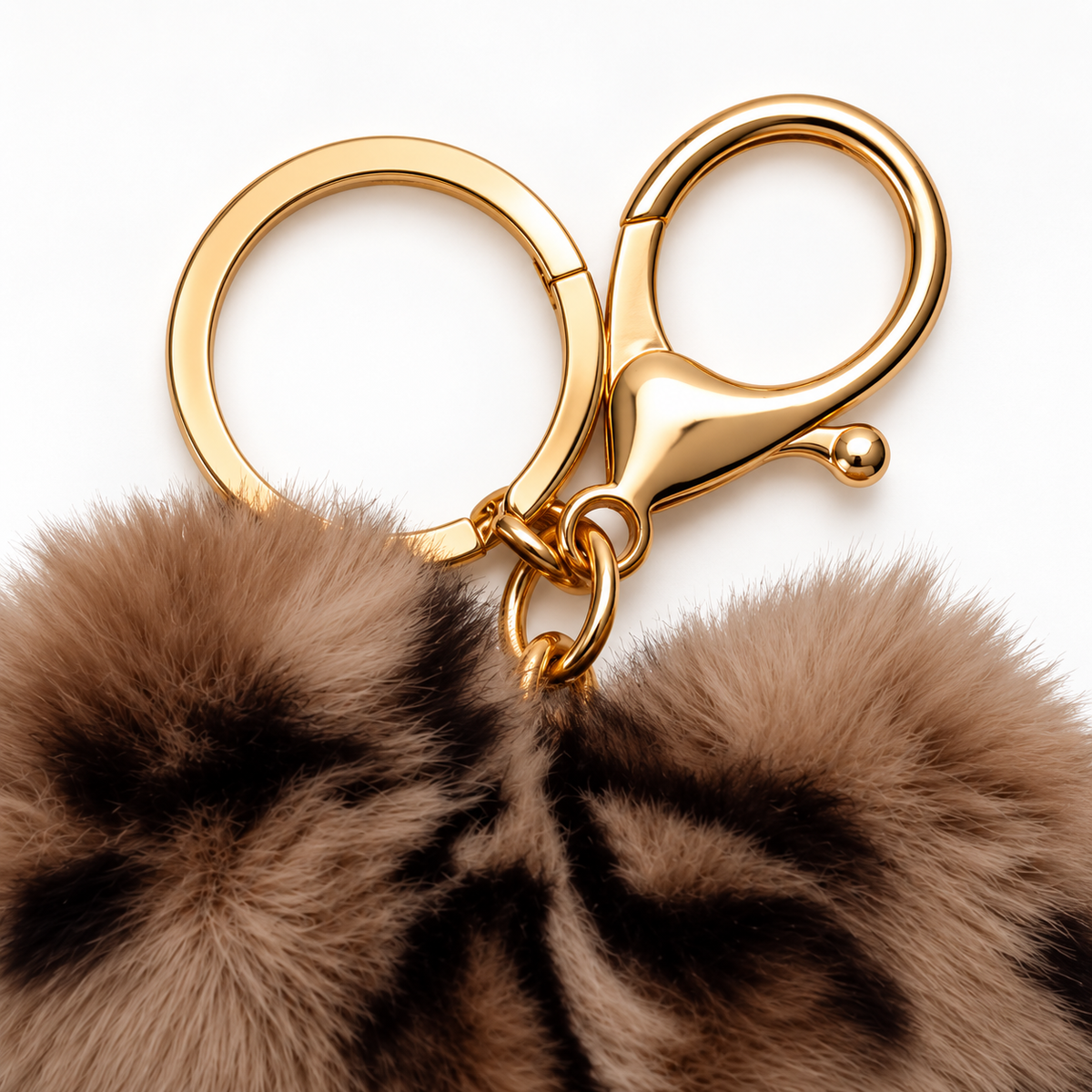 Plush Leopard Bag Charm | Cute Faux Fur Keychain | Cozy Animal Purse Charm