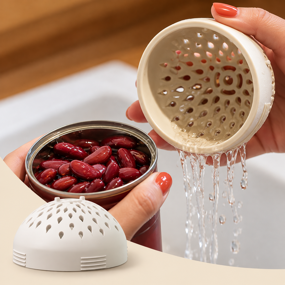 Universal Can Strainer & Drainer – Reusable Kitchen Tool for Tuna, Beans & Canned Foods