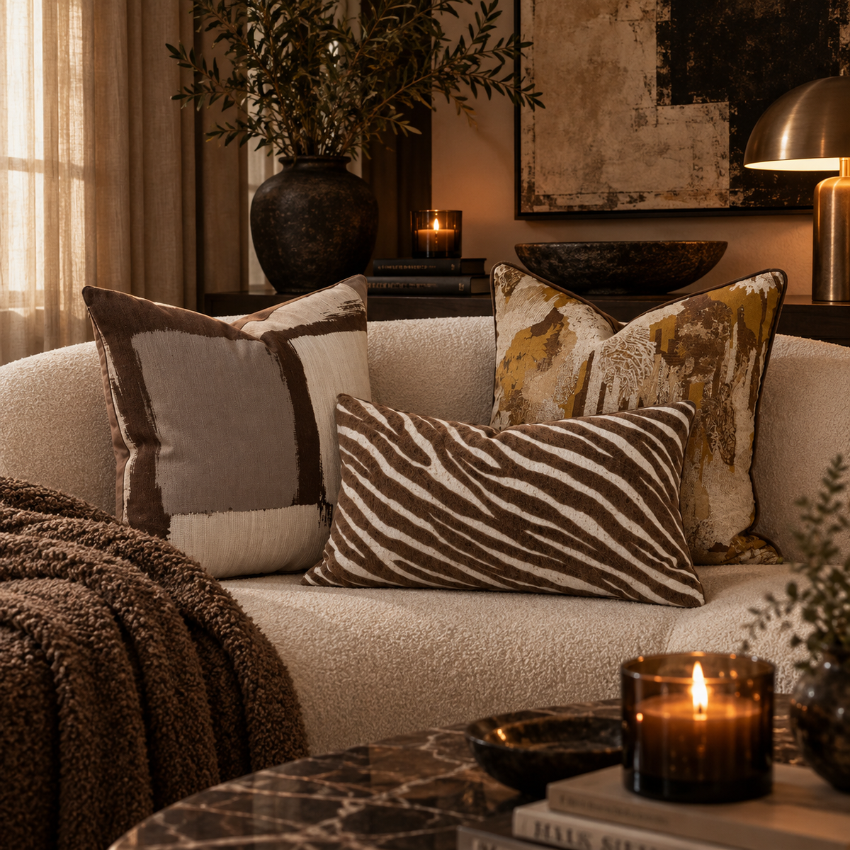 Luxury Textured Decorative Pillow Cover | Vintage Eclectic Throw Pillowcase | Neutral Boho Home Decor