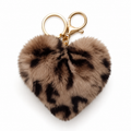 Plush Leopard Bag Charm | Cute Faux Fur Keychain | Cozy Animal Purse Charm
