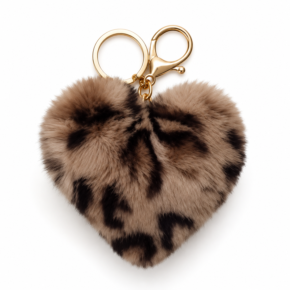 Plush Leopard Bag Charm | Cute Faux Fur Keychain | Cozy Animal Purse Charm