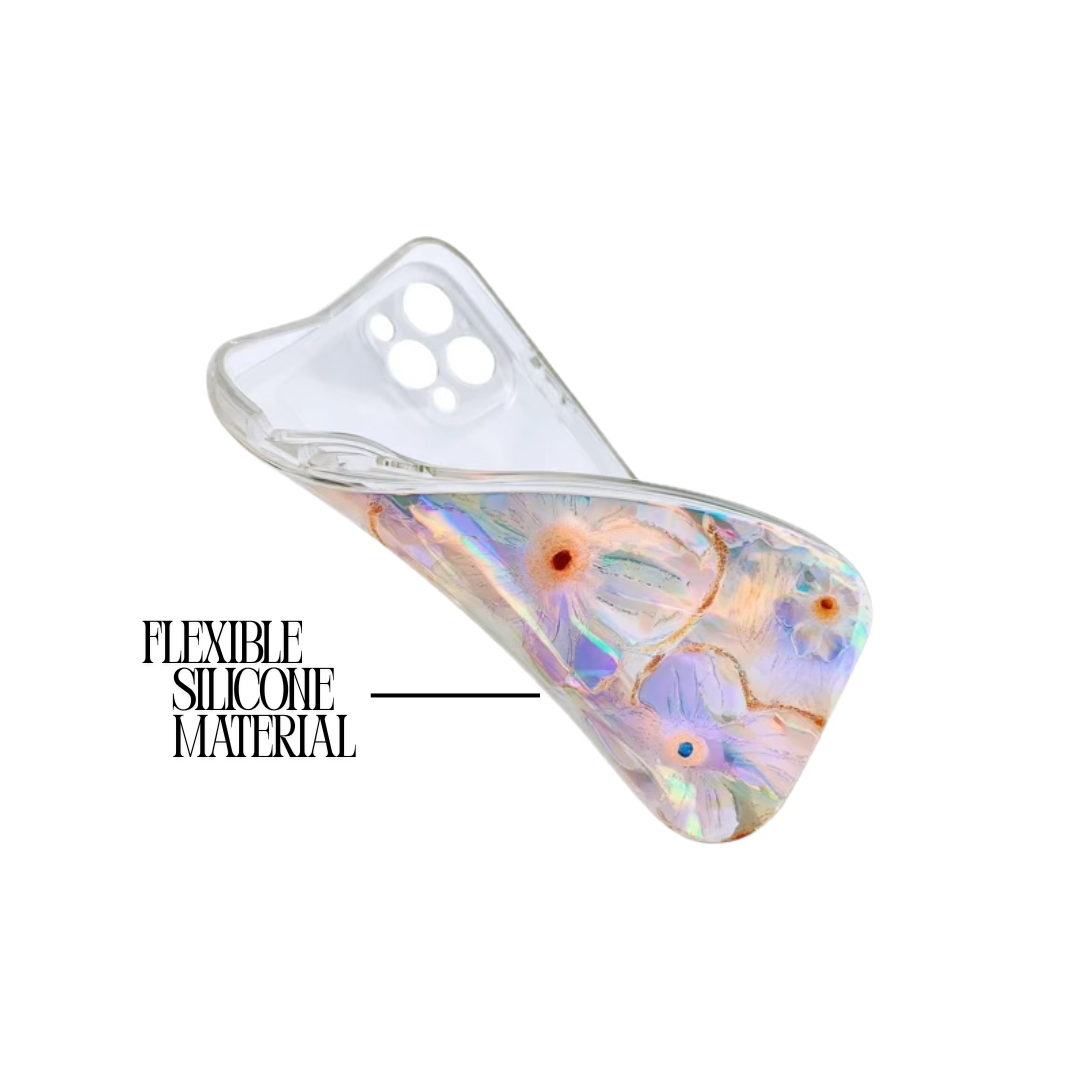 Pastel Blue Oil Painting Phone Case – Abstract Artistic Design Protective Case