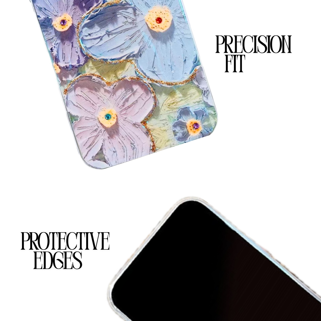 Pastel Blue Oil Painting Phone Case – Abstract Artistic Design Protective Case