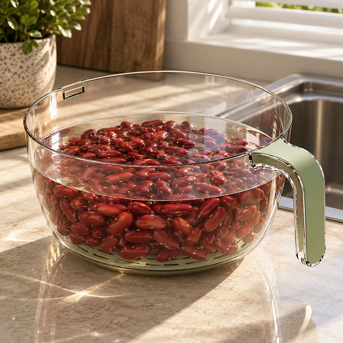 2-in-1 Rice & Vegetable Washer Bowl – Multifunctional Kitchen Strainer & Drainer